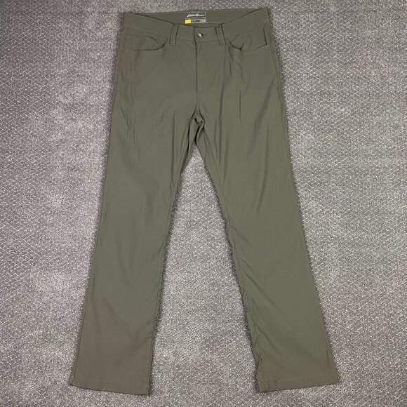 Eddie Bauer Travex Pants Men's 34 x 32 Olive Green Hiking Outdoors Stretch - Picture 1 of 11